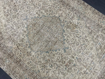 Handmade Oushak Rug Vintage 5.6 x 8.9 Rug Farmhouse Rug Wool Pile Rug Rustic Rug Wool Bohemian Rug Vintage Turkish Rug Natural Rug Muted Rug