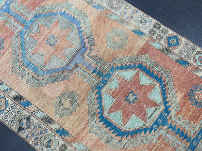 Oushak Runner Rug Turkish 4.6 x 12.5 Runner Rug Vintage Runner Rug Hallway Runner Rug Kitchen Runner Rug Wool Runner Rug Wool Oushak Rug