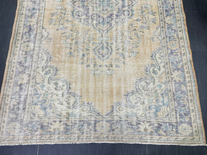 Large OUSHAK RUG TURKISH 6.3 x 10 Rug Vintage  Rug Wool Distressed Rug Handmade Rugs Turkish Rug Muted Oriental rug Hand Knotted Rug