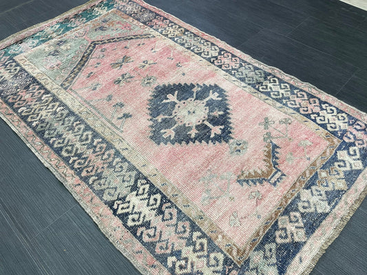 Handmade Rug Oushak 3.3 x 5.4 Rug Rustic Rug Hand Knotted Rug,Turkish Rug, Farmhouse Rug Vintage Rug, Wool rug