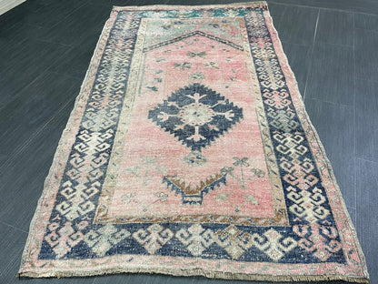 Handmade Rug Oushak 3.3 x 5.4 Rug Rustic Rug Hand Knotted Rug,Turkish Rug, Farmhouse Rug Vintage Rug, Wool rug