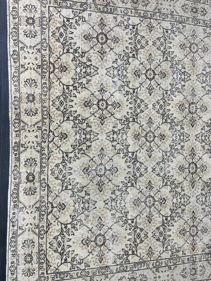 Muted Persian RUG 6.9 x 11 Turkish Rug Natural Rug Antique Rug Vintage Rug Wool Muted Oriental Rug Handmade Rug Hand Knotted Rug 7x11 rug