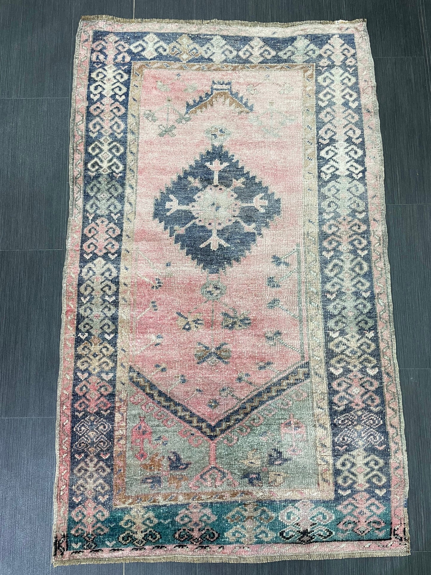 Handmade Rug Oushak 3.3 x 5.4 Rug Rustic Rug Hand Knotted Rug,Turkish Rug, Farmhouse Rug Vintage Rug, Wool rug