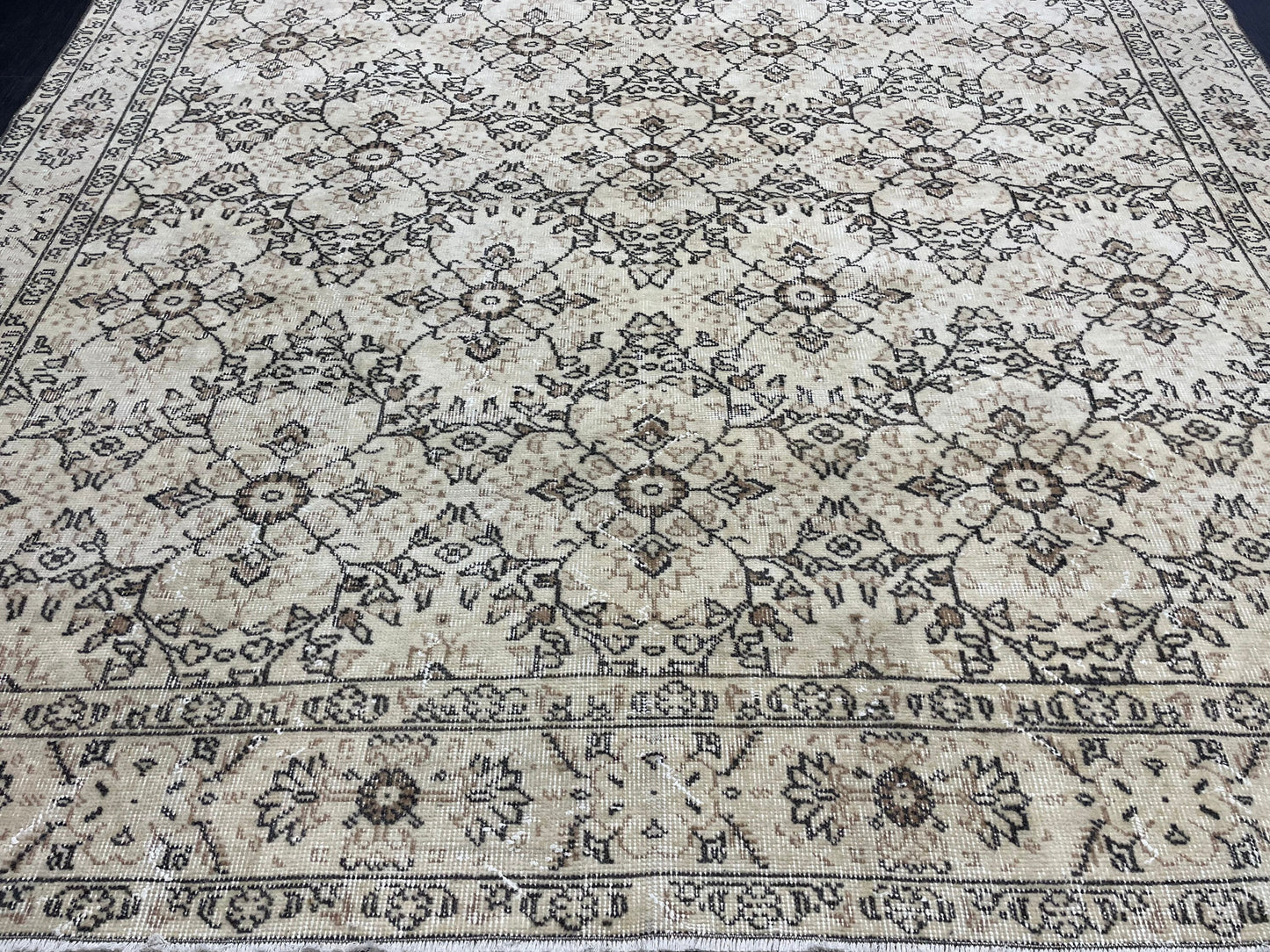 Muted Persian RUG 6.9 x 11 Turkish Rug Natural Rug Antique Rug Vintage Rug Wool Muted Oriental Rug Handmade Rug Hand Knotted Rug 7x11 rug