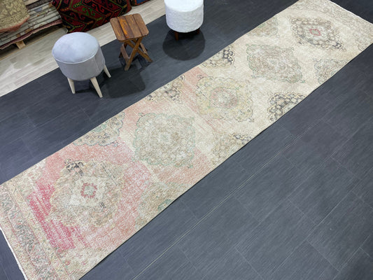 Handmade Runner RUG 3 x 12 TURKISH Oushak Rug Vintage Runner Rug Vintage Runner Rug Wool Oushak Rug Antique Rug Hand Knotted Rug