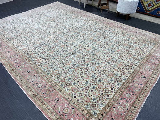 Persian RUG Hand Knotted 6.4 x 9.3 Rug Vintage Oushak Rug Vintage Quality Rug Wool Fine Knotted Rug Handmade Rug Vintage Turkish Rug