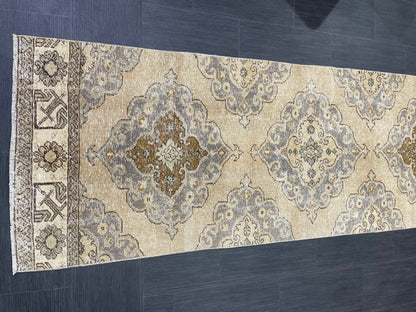 Hand Knotted Runner Rug Turkish Runner 2.7 x 13.5 Rug Vintage Runner Rug Hallway Runner Rug Kitchen Runner Rug Wool Runner Wool Oushak Rug