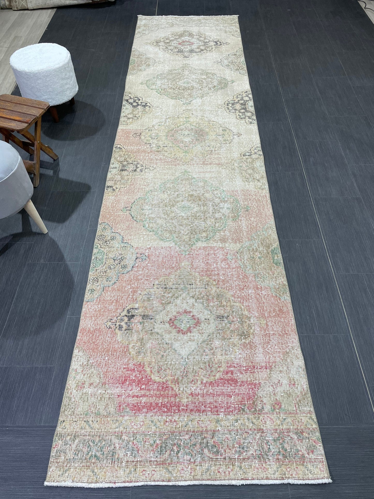 Handmade Runner RUG 3 x 12 TURKISH Oushak Rug Vintage Runner Rug Vintage Runner Rug Wool Oushak Rug Antique Rug Hand Knotted Rug