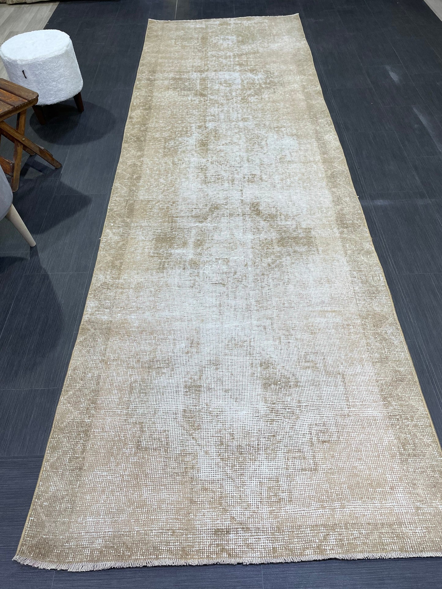Distressed Vintage Runner Rug 3.6 x 11.5 ft Turkish Runner Rug Vintage Runner Rug Hallway Runner Rug Kitchen Runner Rug Wool Pile Runner Rug