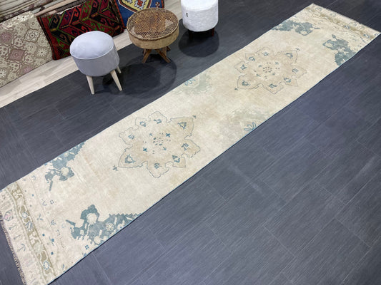 Antique Runner Rug, Persian 2.6 x 11.8 Runner Rug, Vintage Runner, Wool Runner Rug, Turkish Runner Rug, Kitchen Runner Rug, Hallway Runner