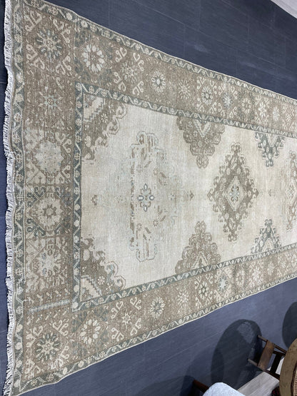 Handmade 5 x 12.4 Runner Rug, Oushak Runner Rug, Turkish Runner Rug, Hand Knotted Runner Rug, Hallway Runner Rug Kitchen Runner Wool Runner