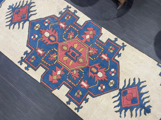 Vintage Runner Rug, Turkish Runner 2.8 x 9.2 Rug. Handmade Runner Rug, Hallway Runner Rug, Wholesale Runner Rug, Hand Knotted Runner Rug.