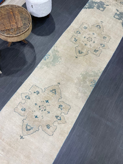Antique Runner Rug, Persian 2.6 x 11.8 Runner Rug, Vintage Runner, Wool Runner Rug, Turkish Runner Rug, Kitchen Runner Rug, Hallway Runner