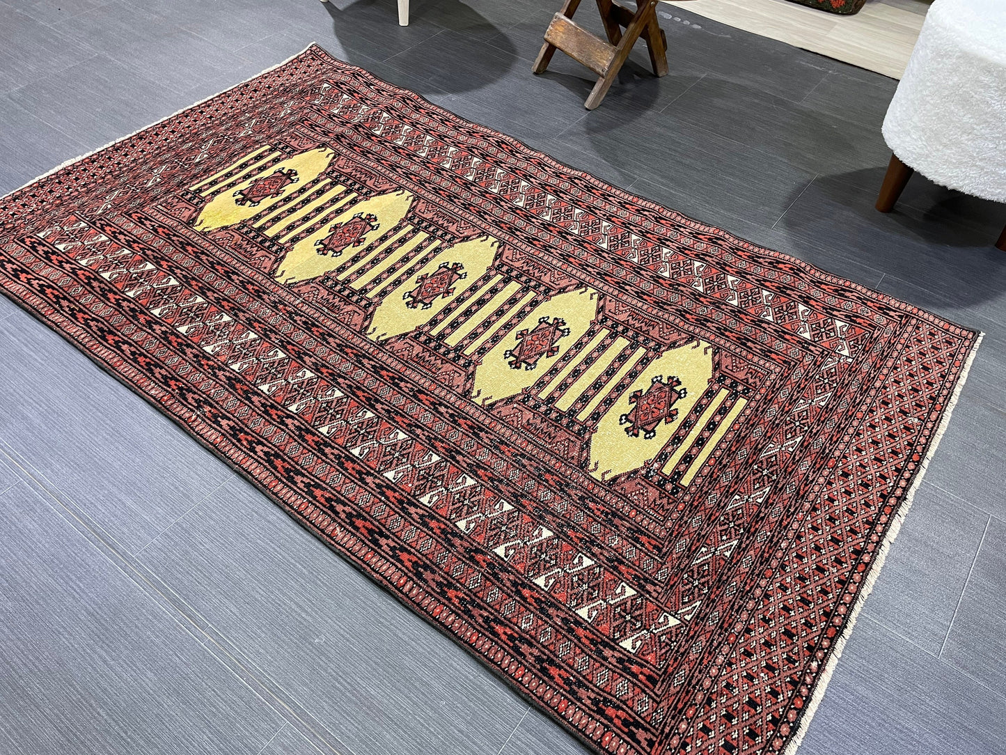 Turkish Rug, Vintage 3x5 Rug, Persian Rug, Oriental Rug, Hallway Rug, Kitchen Rug, Wool Rug Wool Rug Entryway Navy Rug