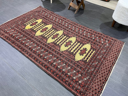 Turkish Rug, Vintage 3x5 Rug, Persian Rug, Oriental Rug, Hallway Rug, Kitchen Rug, Wool Rug Wool Rug Entryway Navy Rug