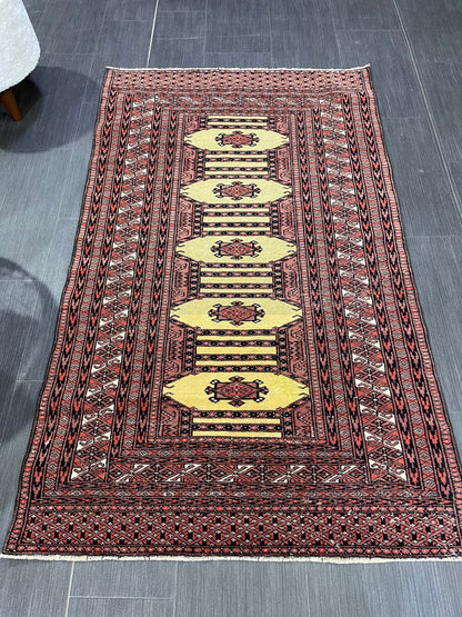 Turkish Rug, Vintage 3x5 Rug, Persian Rug, Oriental Rug, Hallway Rug, Kitchen Rug, Wool Rug Wool Rug Entryway Navy Rug