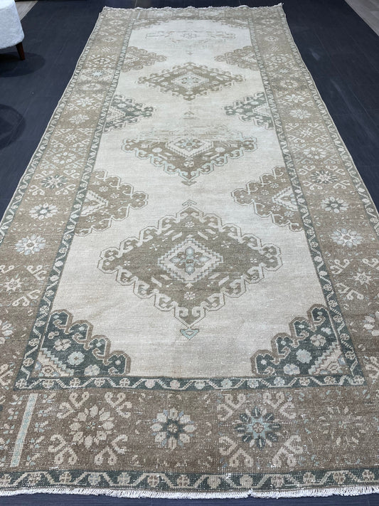Handmade 5 x 12.4 Runner Rug, Oushak Runner Rug, Turkish Runner Rug, Hand Knotted Runner Rug, Hallway Runner Rug Kitchen Runner Wool Runner