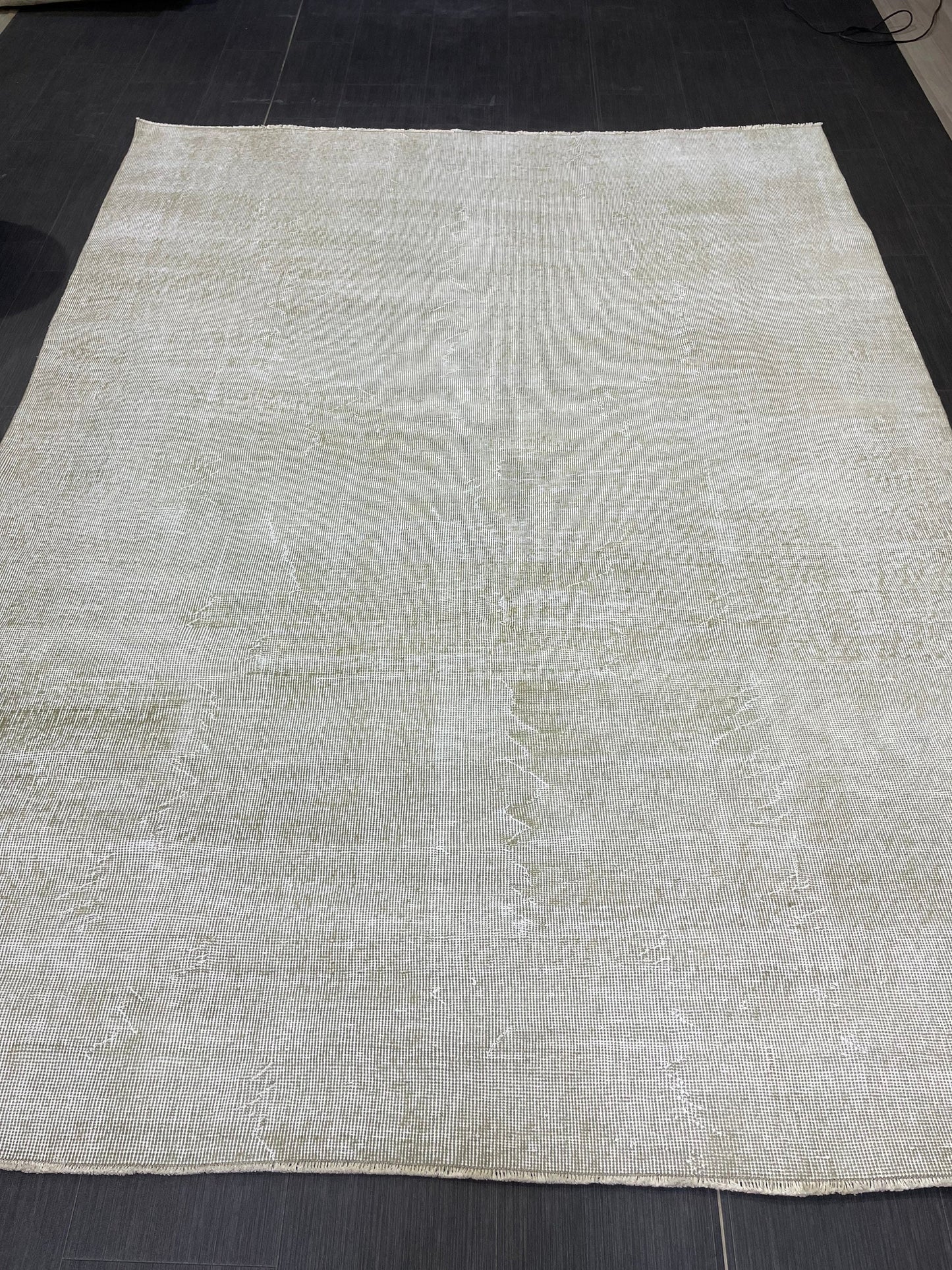 Neutral Vintage Rug Distressed 6.3 x 8.5 Rug Turkish Rug Muted Hand Knotted Wool Rug Handmade Rug Antique Rug