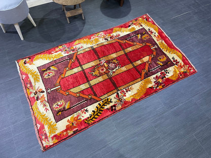 Antique Oriental RUG, Antique TURKISH 3.2 x 5.4 Rug, Vintage Persian Rug, Vintage Wool Hand Knotted Rug, Muted Handmade Rug