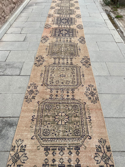 Wool Extra Long Runner Rug, Very Long Handmade Runner 2.7 x 22 ft Rug, Vintage Runner Rug, XL Turkish Runner Rug Staircase Runner rug