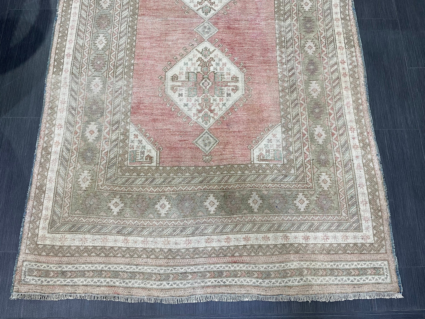 Vintage RUG, TURKISH 4.2 x 8.5 Rug,  Vintage Handmade Rug, Wool Hand Knotted Rug, Hand Made Rug Quality Turkish Rug