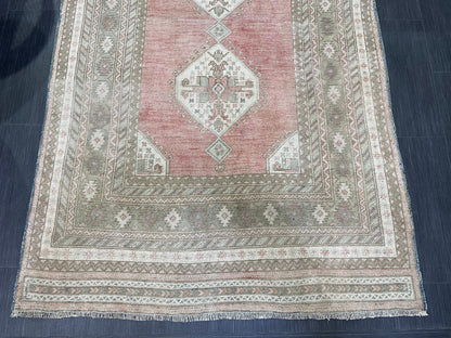 Vintage RUG, TURKISH 4.2 x 8.5 Rug,  Vintage Handmade Rug, Wool Hand Knotted Rug, Hand Made Rug Quality Turkish Rug