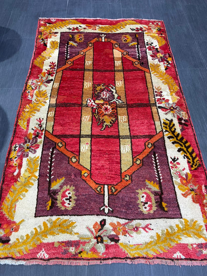 Antique Oriental RUG, Antique TURKISH 3.2 x 5.4 Rug, Vintage Persian Rug, Vintage Wool Hand Knotted Rug, Muted Handmade Rug