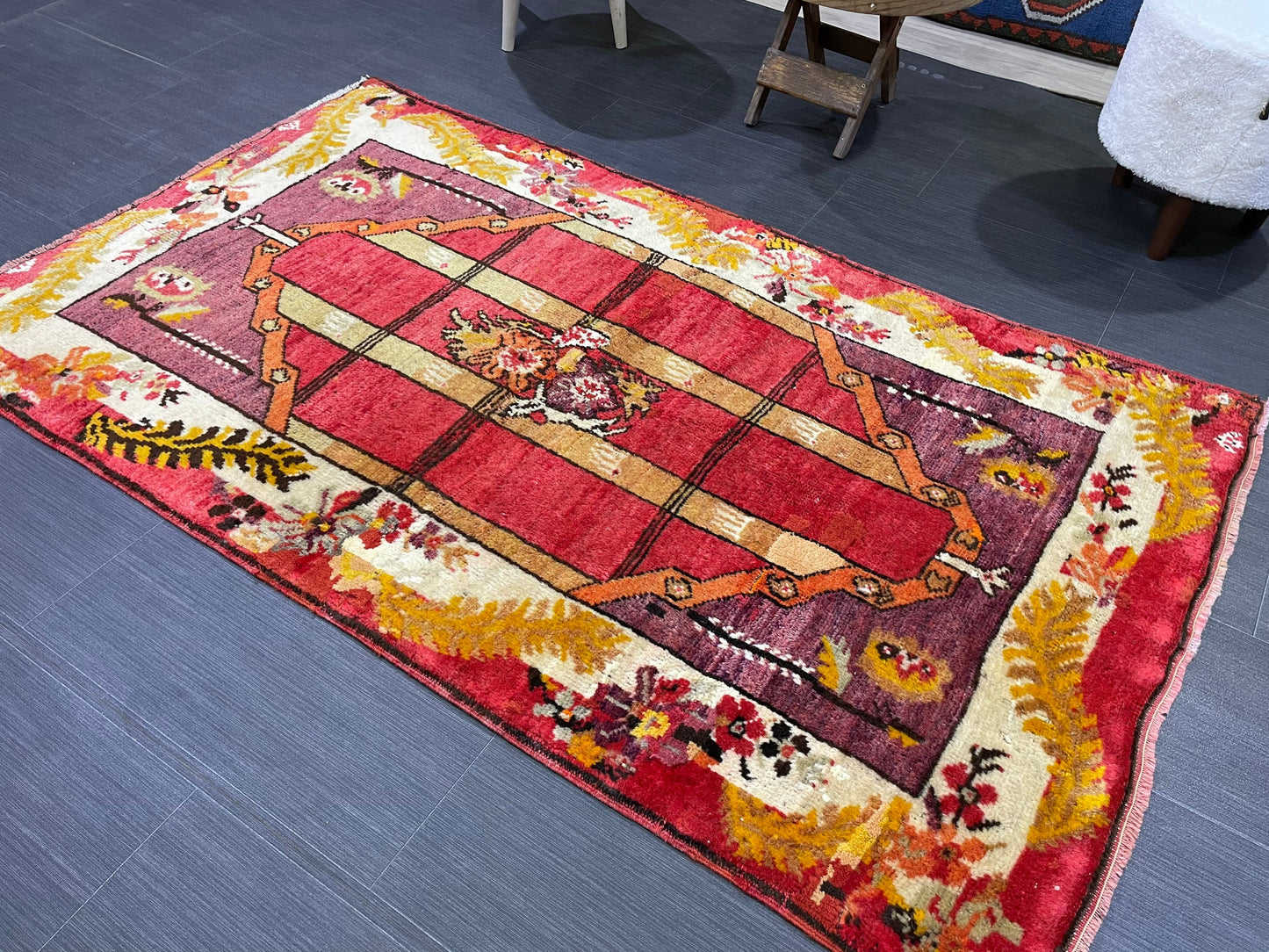 Antique Oriental RUG, Antique TURKISH 3.2 x 5.4 Rug, Vintage Persian Rug, Vintage Wool Hand Knotted Rug, Muted Handmade Rug