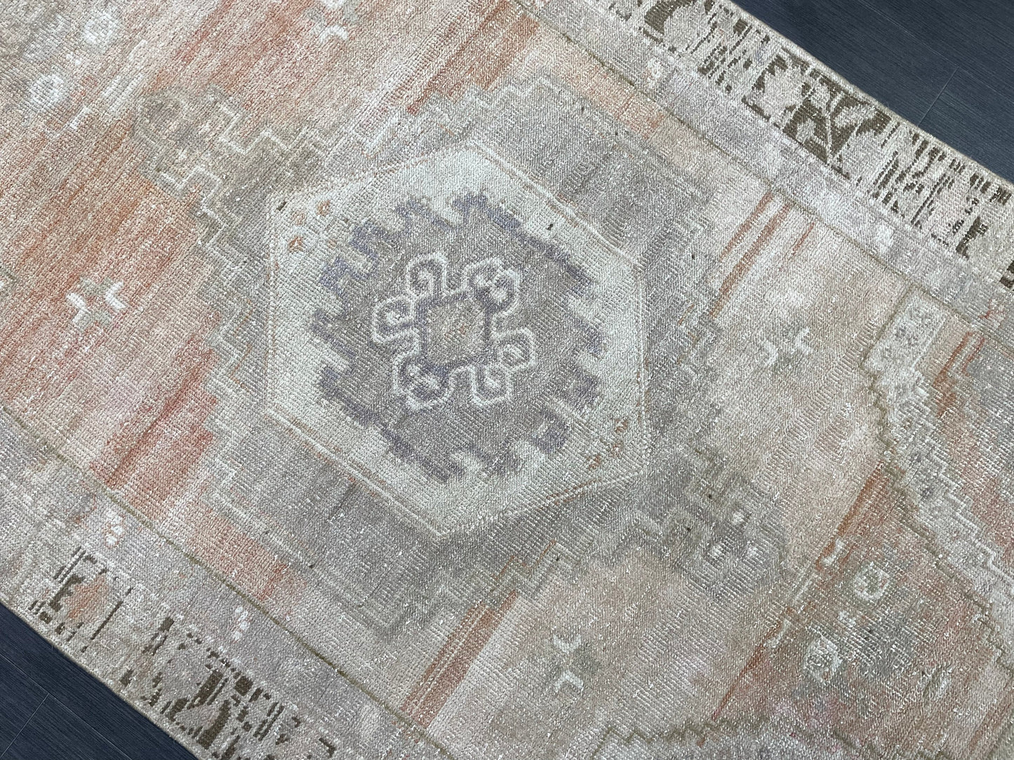 Muted Vintage Rug, Muted Turkish 4.2 x 7.9 Rug, Oushak Rug, Rustic Rug, Muted Rug, Vintage Turkish Rug, Farmhouse Rug, Vintage Rug, Wool rug