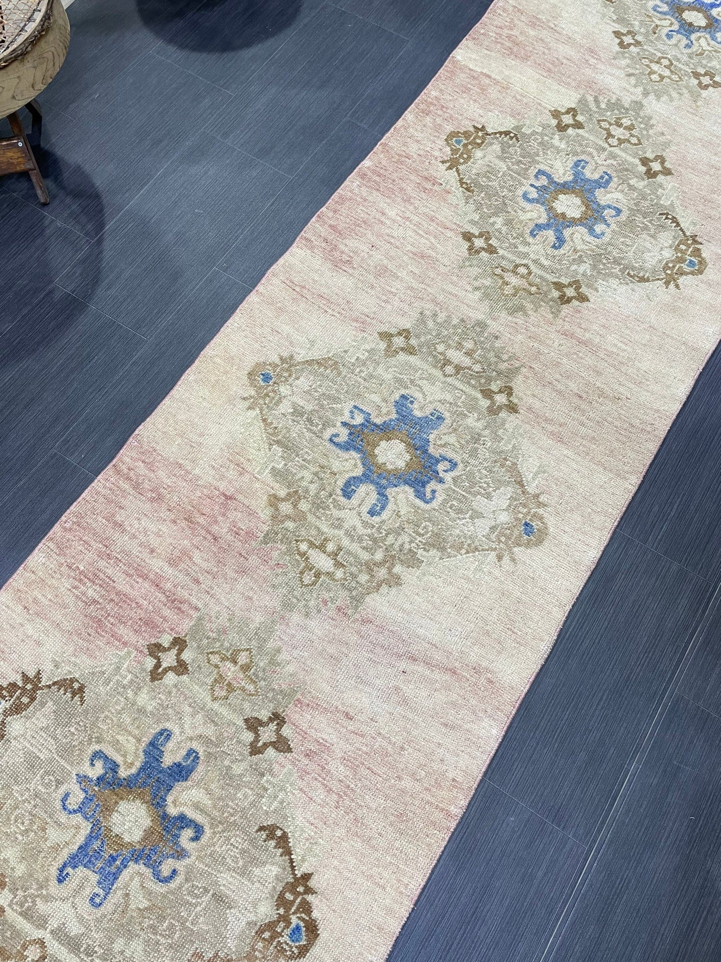 Muted Runner Rug, Turkish Runner 2.10 x 11.5 Rug, Vintage Runner Rug, Hallway Runner Rug, Hand Knotted Runner Rug, Wool Handmade Runner