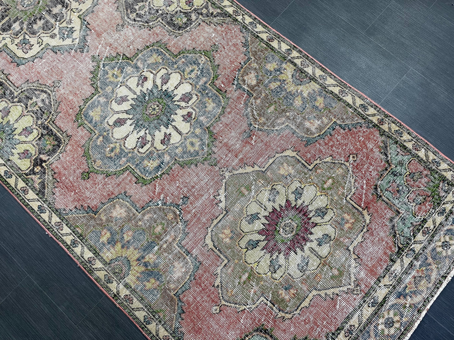 Handmade Runner Rug, Turkish Runner 3.7 x 12.4 Rug, Vintage Runner Rug, Hallway Runner Rug Kitchen Runner Rug, Hand Knotted Wool Runner Rug,