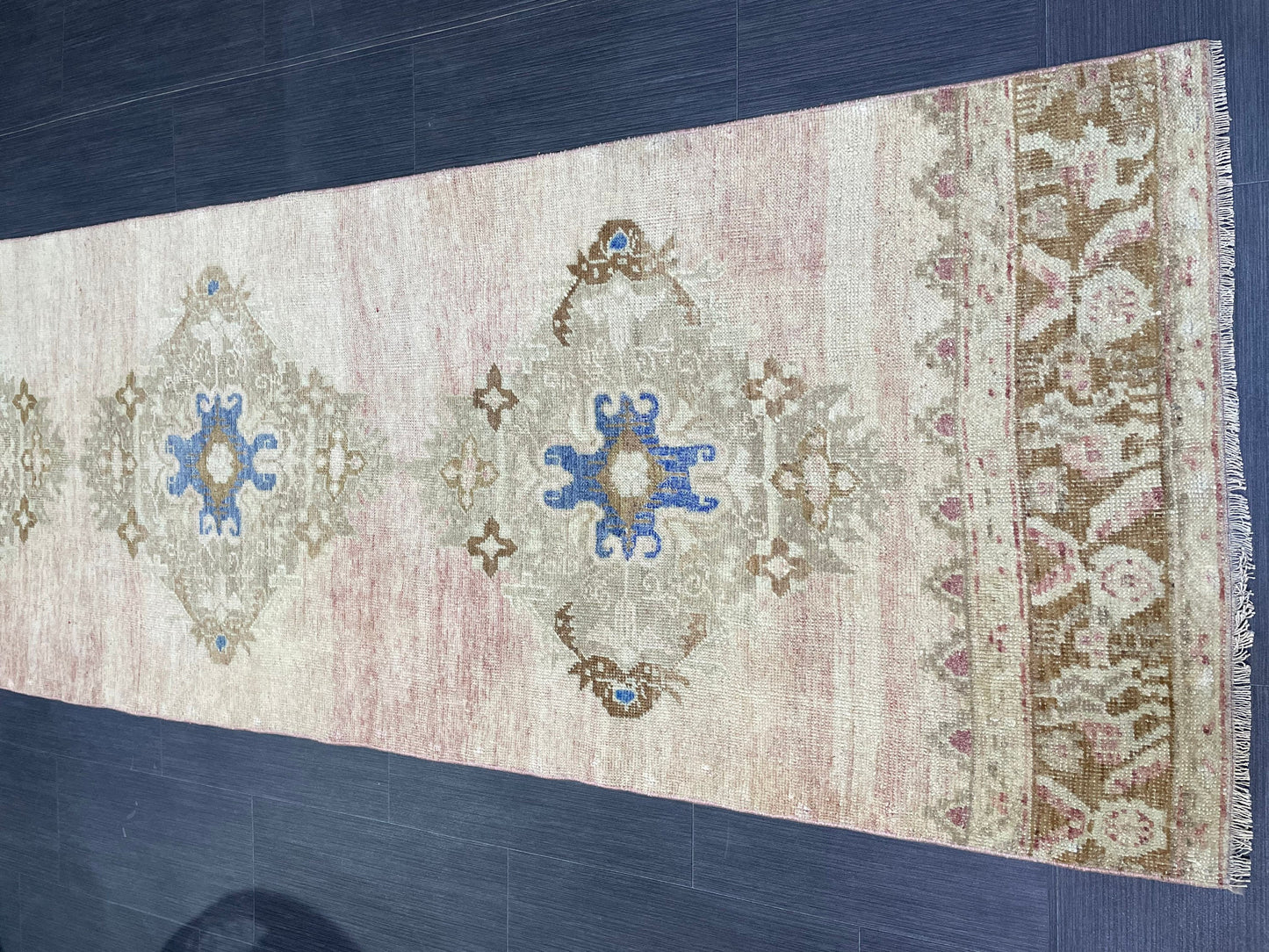 Muted Runner Rug, Turkish Runner 2.10 x 11.5 Rug, Vintage Runner Rug, Hallway Runner Rug, Hand Knotted Runner Rug, Wool Handmade Runner