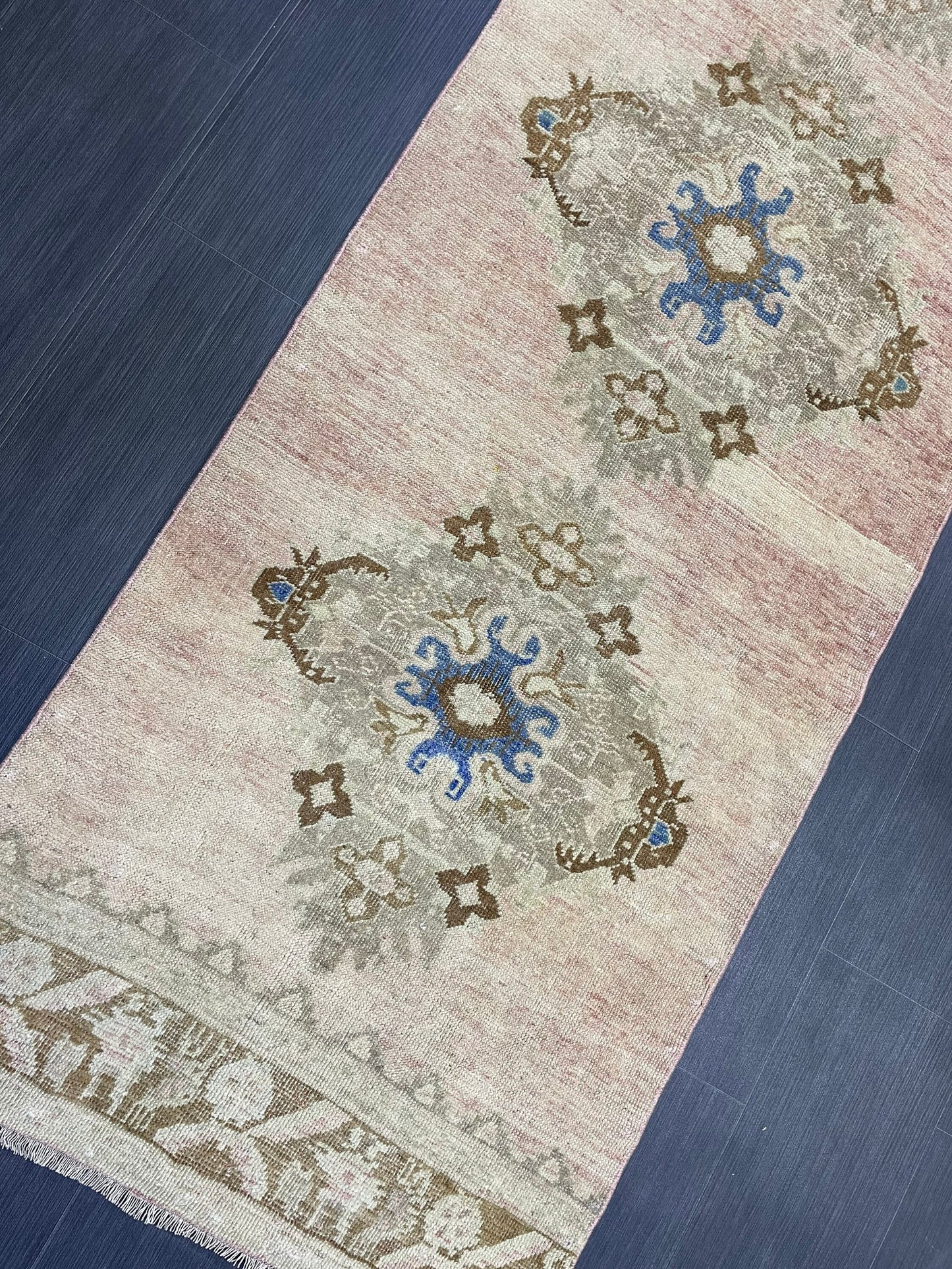 Muted Runner Rug, Turkish Runner 2.10 x 11.5 Rug, Vintage Runner Rug, Hallway Runner Rug, Hand Knotted Runner Rug, Wool Handmade Runner