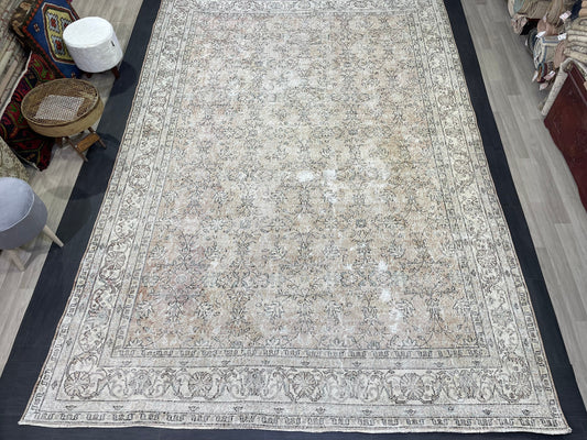 Large Vintage RUG, 8.5 x 12 Rug, Distressed Persian Rug Wool Hand Knotted Rug Oriental Handmade Rug Vintage Turkish Rug