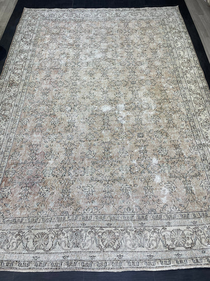 Large Vintage RUG, 8.5 x 12 Rug, Distressed Persian Rug Wool Hand Knotted Rug Oriental Handmade Rug Vintage Turkish Rug