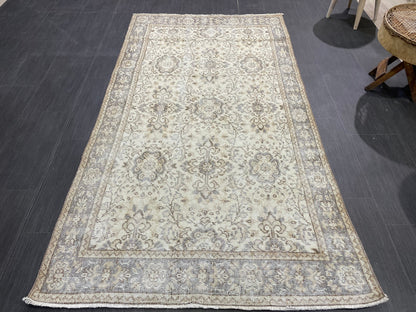 Neutral Rug, TURKISH 3.9 x 7 Rug,Distressed Vintage Antique Rug Vintage Wool Distressed Rug Neutral Handmade Rug