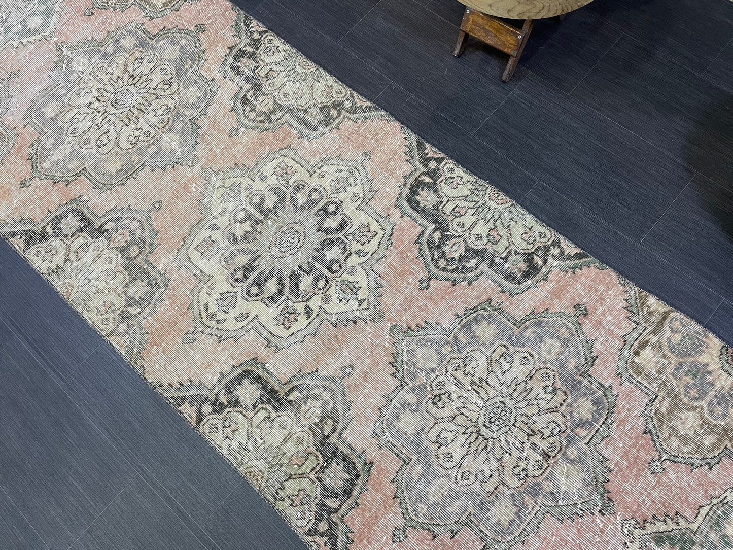 Hand Knotted Runner Rug, Antique  Runner Rug, TURKISH Runner 3 x 12.7, Vintage Runner Rug, Distressed Runner Rug Kitchen Runner
