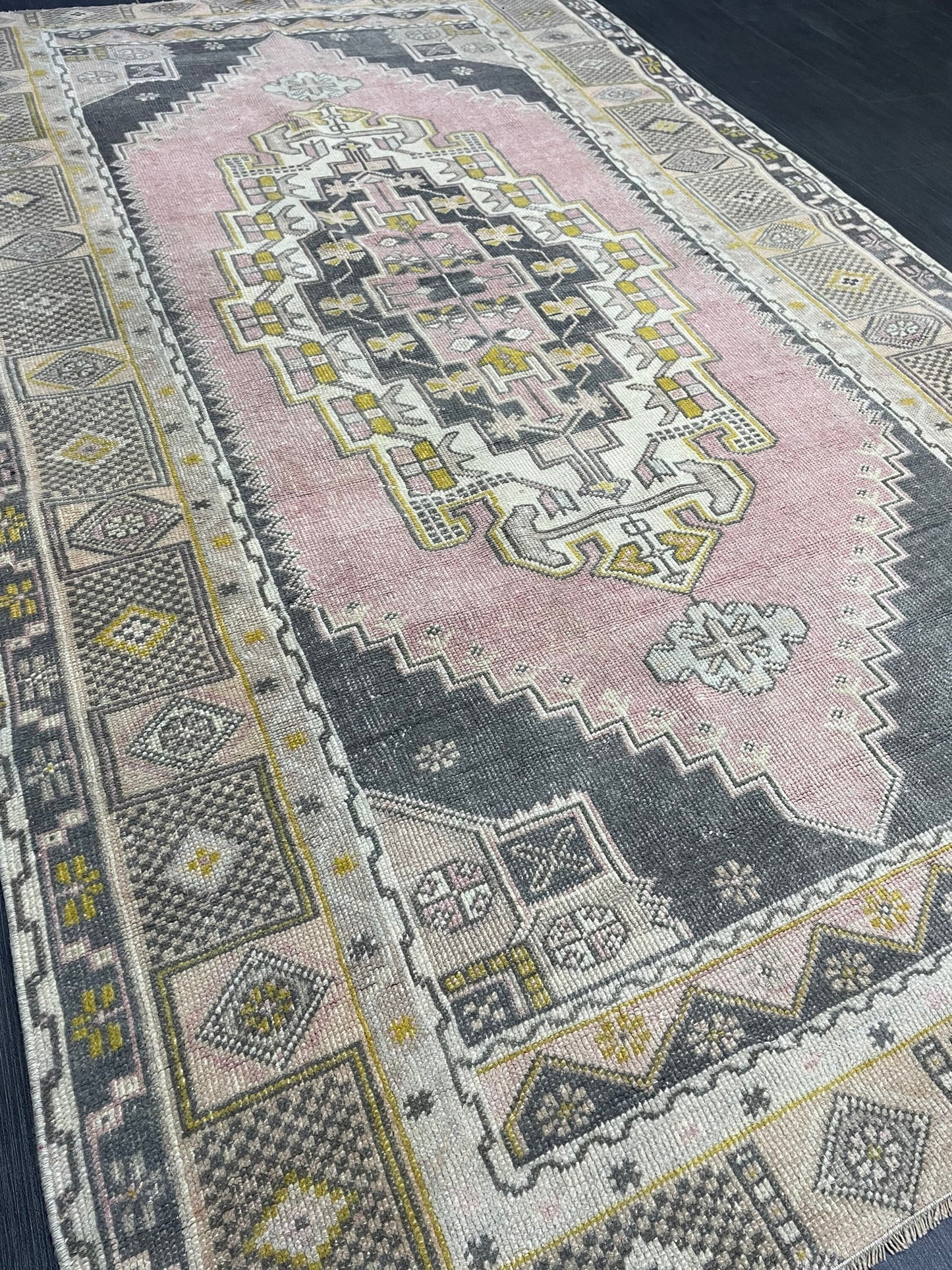 Hand Knotted Rug, Oushak 4.8 x 7.7 Rug, Rustic Rug, Handmade Rug, Turkish Rug, Farmhouse Rug, Vintage Rug, Wool rug