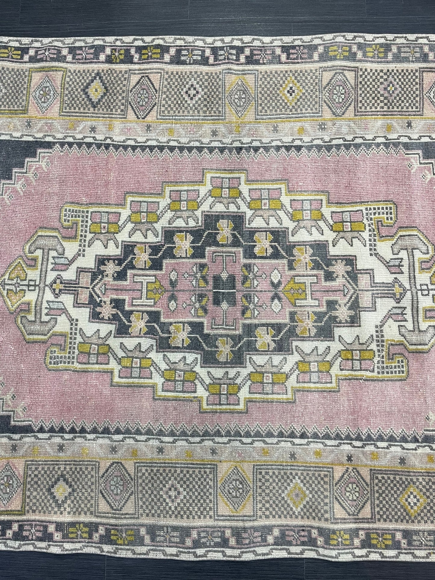 Hand Knotted Rug, Oushak 4.8 x 7.7 Rug, Rustic Rug, Handmade Rug, Turkish Rug, Farmhouse Rug, Vintage Rug, Wool rug
