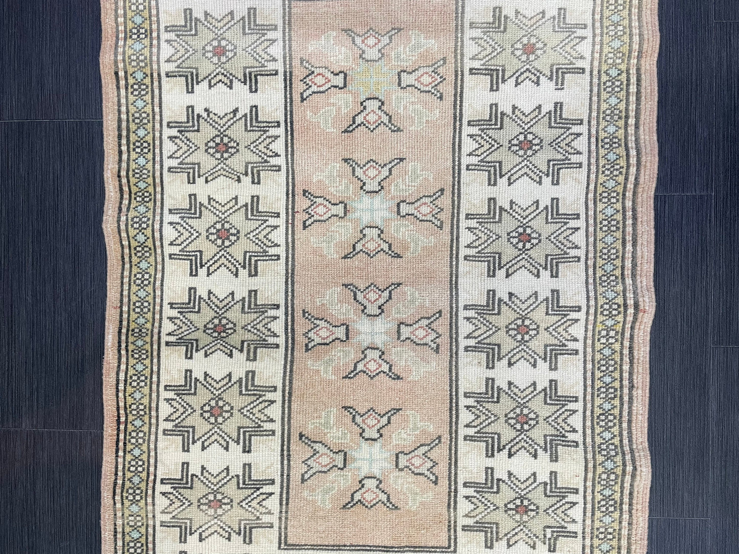 Vintage Oushak 2.10 x 4.3 Rug, Vintage Rug, Wool Muted Hand Knotted Rug, Handmade Rugs Vintage Turkish Rug