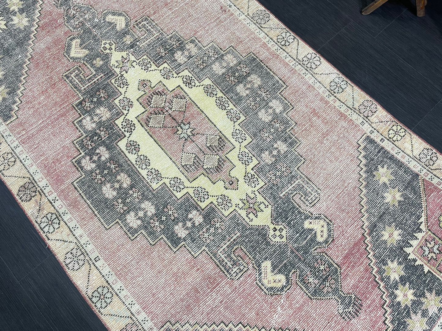 Turkish Muted 4.3 x 8 Rug, Oriental Rug, Large Area Rug, Distressed Vintage Rug, Oushak Rug, Muted Rug Hand Knotted Rug, Handmade Rugs