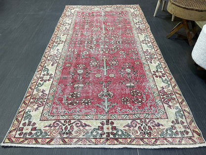 Persian RUG, TURKISH Rug, Handknotted 3.8 x 7 Rug, Oriental Rug, Vintage Rug, Handmade Rug, Turkish Rug Antique Rug