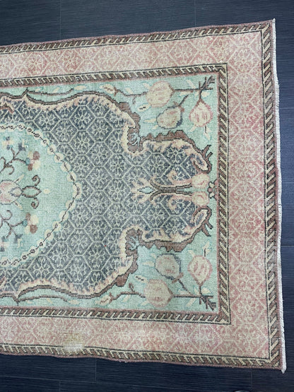 Persian RUG, Oushak 3.9 x 7 Rug, TURKISH Rug, Handknotted Rug, Oriental Rug, Vintage Rug, Handmade Rug, Antique Rug, woven rug.