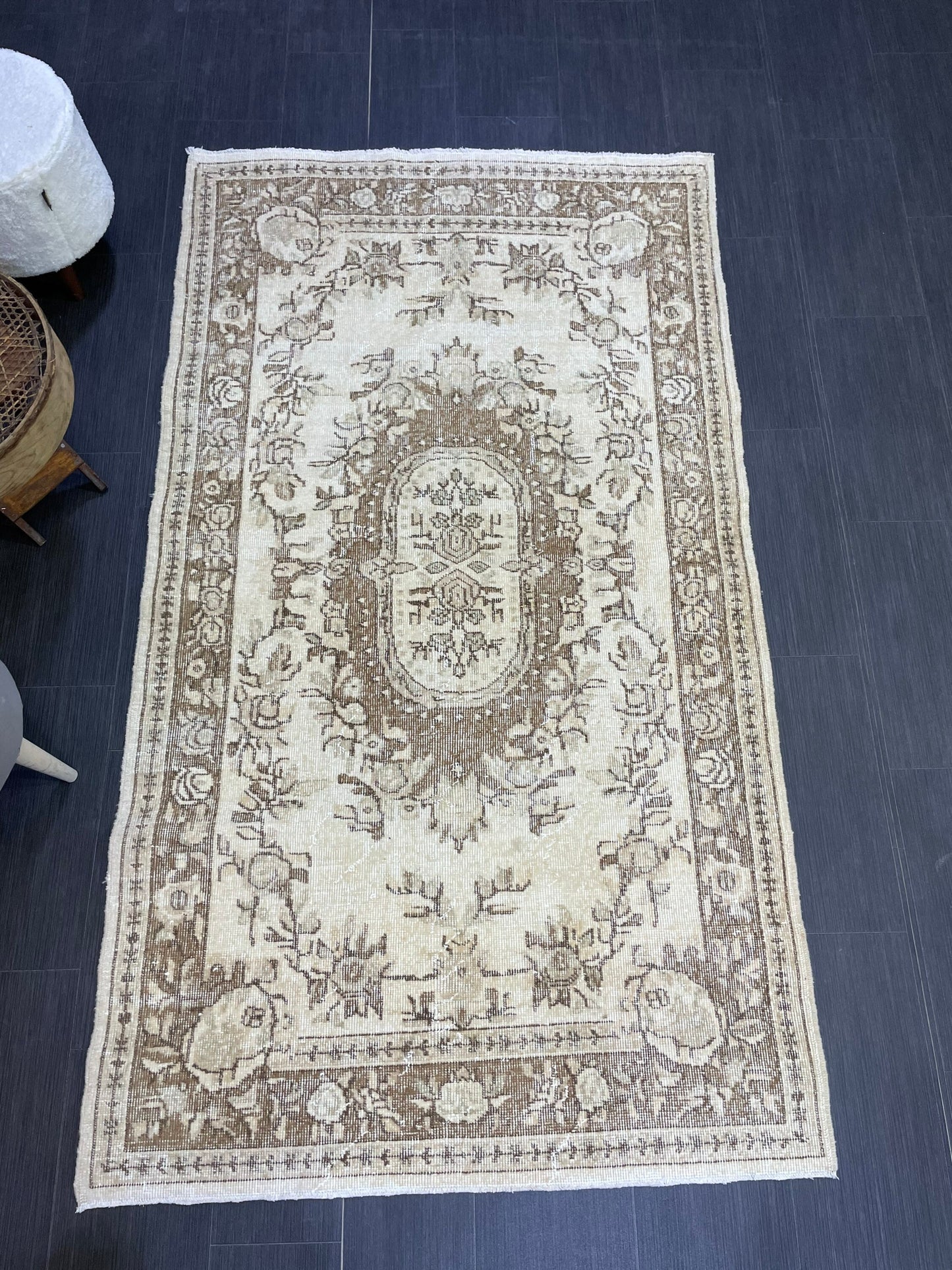 Neutral Rug, Persian RUG, Oushak 4x7 Rug, TURKISH Rug, Handknotted Rug, Oriental Rug, Vintage Rug, Handmade Rug, Antique Rug, woven rug.