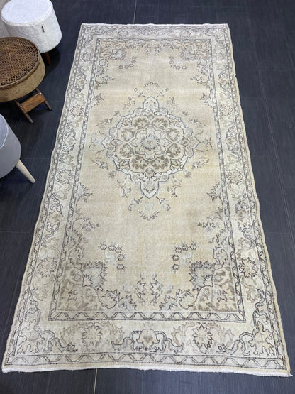 Antique Rug, Neutral Rug, Persian 4x8 RUG, Oushak Rug, TURKISH Rug, Handknotted Rug, Distressed Rug, Vintage Rug, Handmade Rug, woven rug.