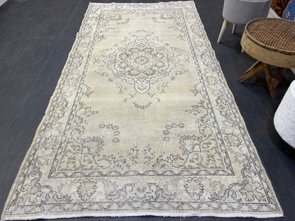 Antique Rug, Neutral Rug, Persian 4x8 RUG, Oushak Rug, TURKISH Rug, Handknotted Rug, Distressed Rug, Vintage Rug, Handmade Rug, woven rug.