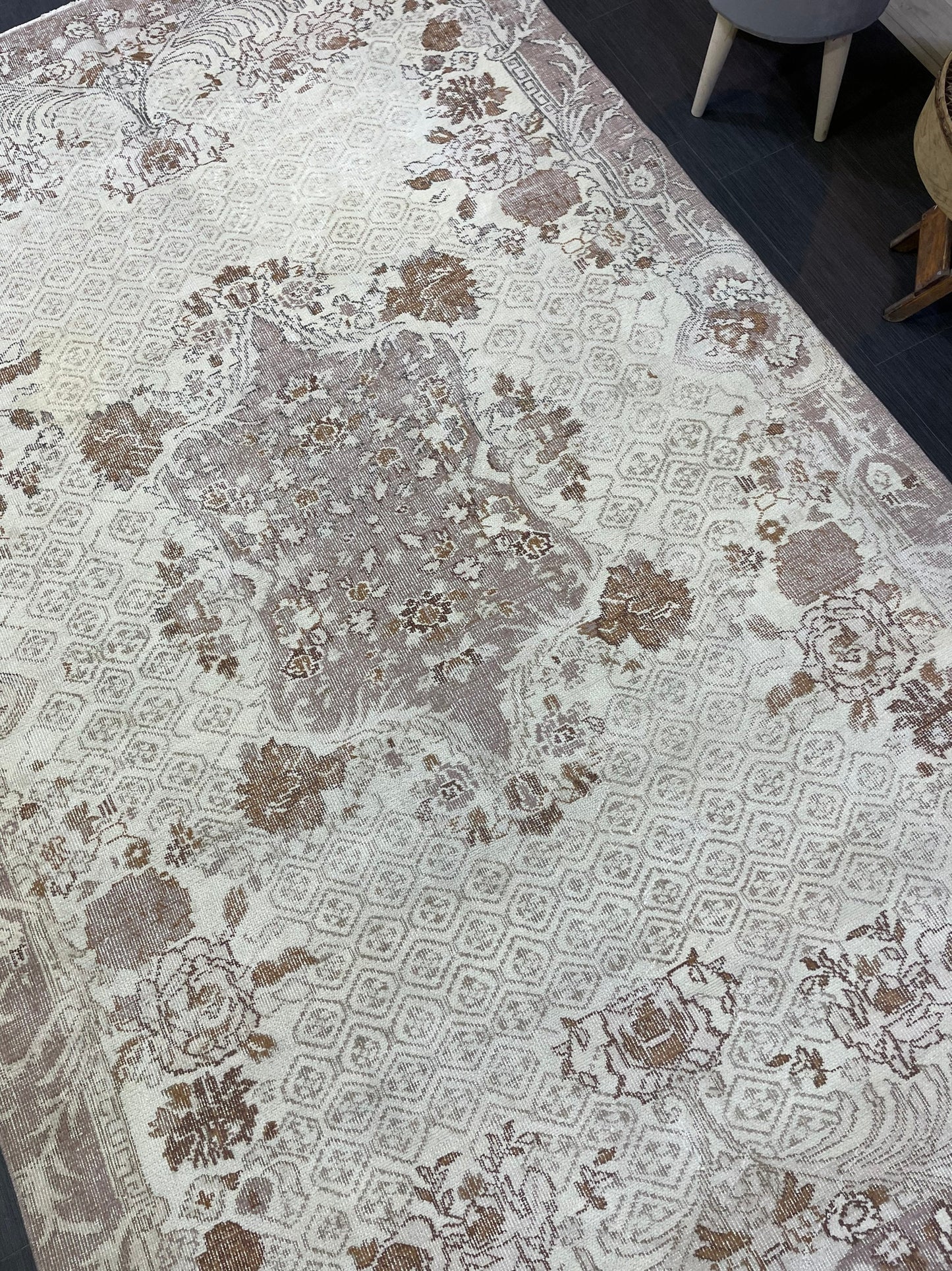 Turkish Rug, Antique Rug, Neutral 5.10 x 9.4 Rug, Persian RUG, Oushak Rug, Hand knotted Rug, Distressed Rug, Vintage Rug, Handmade Rug,