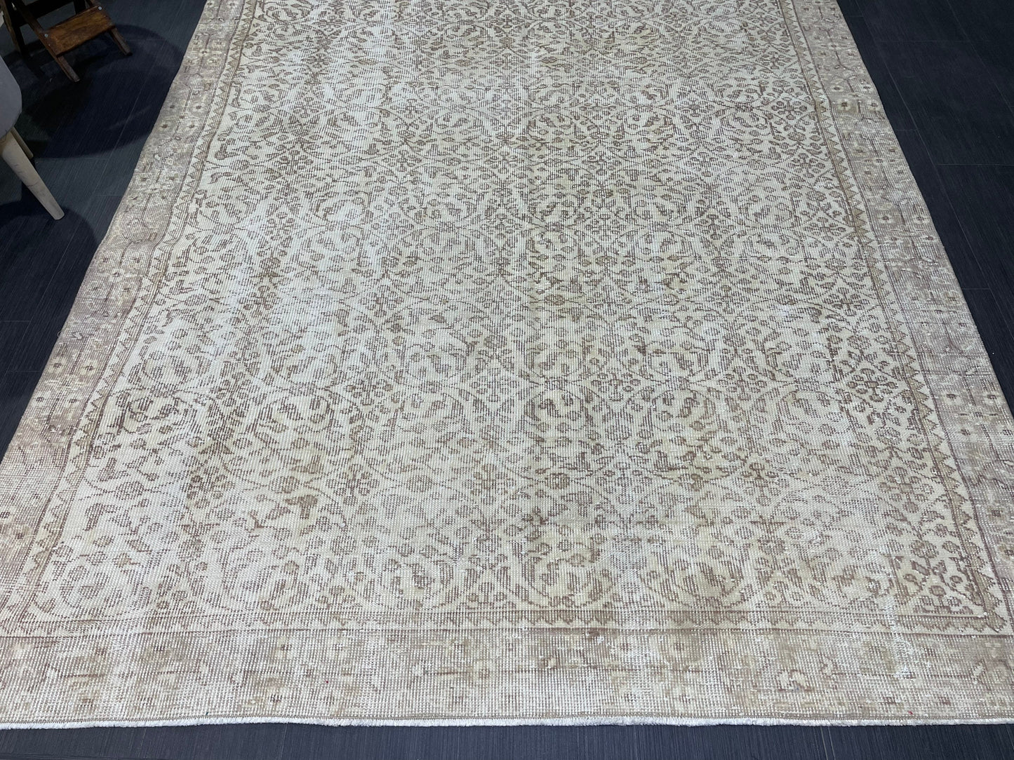 Neutral Vintage Rug, Muted 5.10 x 9.3 Rug, Living Room Rug,Oushak Rug,Hand Knotted Rug, Persian Rug,Turkish Rug, Handmade Rugs