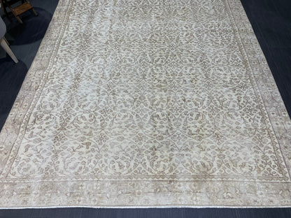 Neutral Vintage Rug, Muted 5.10 x 9.3 Rug, Living Room Rug,Oushak Rug,Hand Knotted Rug, Persian Rug,Turkish Rug, Handmade Rugs