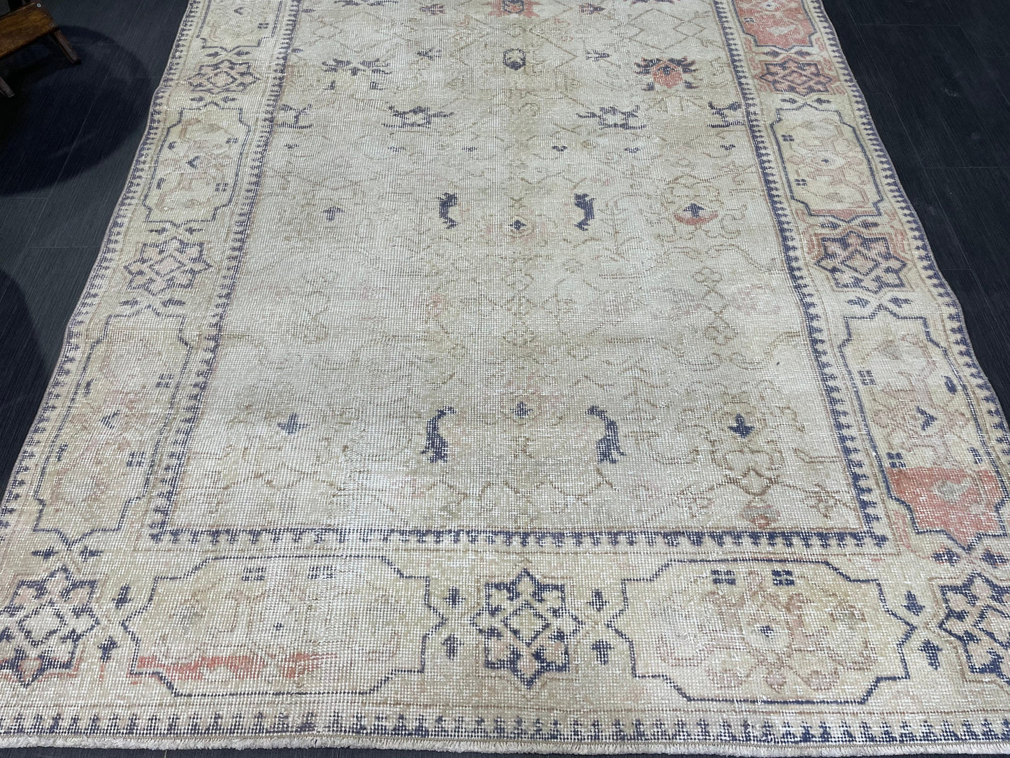 Distressed Persian Rug, Vintage 5 x 8.3 Rug, Handmade Rug, Antique Rug, Rustic Rug, Turkish Rug, Farmhouse Rug, Wool rug